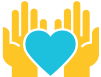 Hands with heart icon